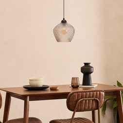 Liana Pendant Light, Smokey Grey & Black
