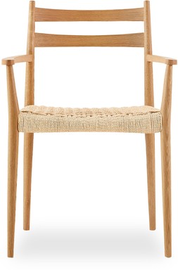 Caleb Wooden Carver Dining Chair, Natural Weave & Oak