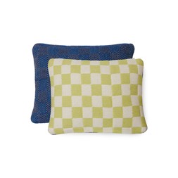 HKliving Checkered Woven Cushion, Berries