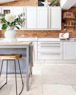 Victoria Metal Kitchen Stool, Natural Elm Wood & Rustic