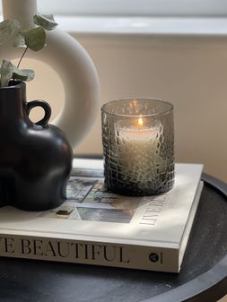 Abbot Glass Candle Votive Holder, Smoky Grey