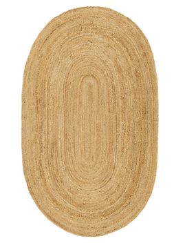Dahlia Oval Jute Rug, Natural - 120 X 170cm