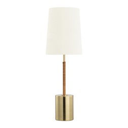 Arley Table Lamp, Rattan & Brass