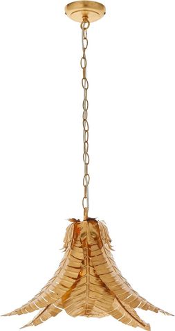 Freda Palm Leaf Pendant, Antique Brass