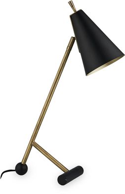 Gleeson Table Lamp, Matte Black & Brass