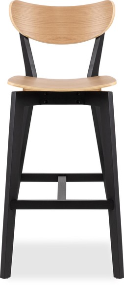 Roxby Wooden Bar Stool, Oak & Black