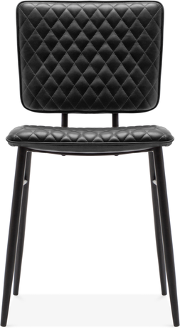 Elgin Quilted Metal Dining Chair, Black