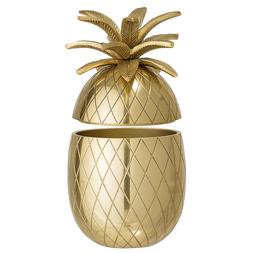 Decorative Metal Pineapple Ice Bucket, Gold Brass
