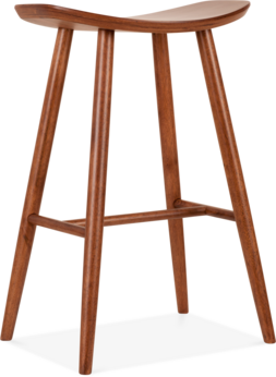 Hatton Wooden Bar Stool, Walnut