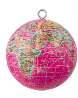 Pink World Globe Bauble