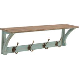 blue wooden four hook shelf 16.99
