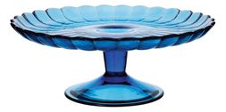 colour drenching blue glass cake stand RRP &pound;7.99