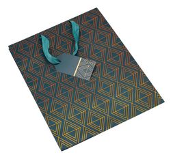 colour drenching teal & gold rose patterned giftbag RRP2.99 &pound;1.79
