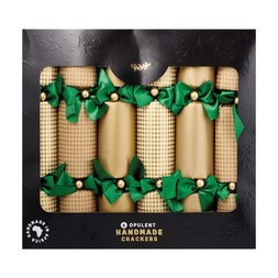 Crackers 6 Gold Crackers With Green Bows £24.99