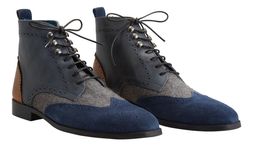 gifting for him grey and navy boots RRP130 &pound;49.99 online