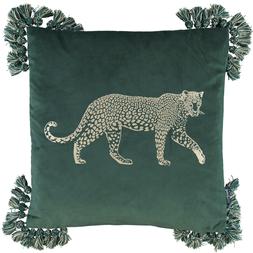Green and gold leopard cushion &pound;16.99