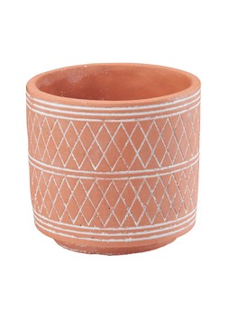 Hacienda terracotta pot with motif &pound;4.99