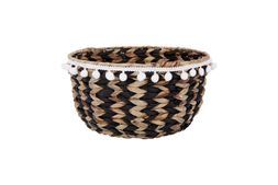 Homesense - Black Trim with White Bobbled Basket, &pound;5.99
