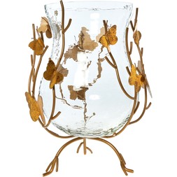 Homesense Clear And Gold Glass Murricane &pound;29.99