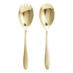 Homesense Gifting gold salad servers with hammered handles &pound;16.99