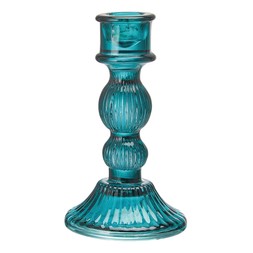 Homesense Neo-Classicism glass teal candle stick &pound;6.99