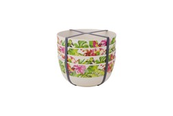 Homesense Set of 4 Bamboo Floral Bowls &pound;7.99