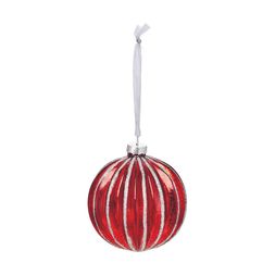 Homesense - Set of 4 Red & Silver Xmas Decs, &pound;4.99
