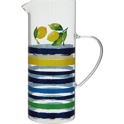 multicoloured glass lemon stripe pitcher 5.99