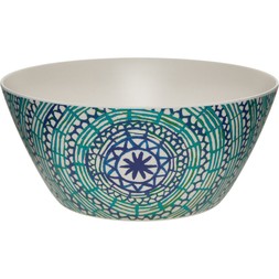 Navy and Green Mosaic Striped Salad Bowl 5.99