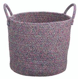 pink coloured fabric basket