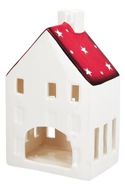 traditional ceramic house redroof candle holder