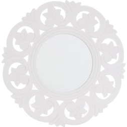 White Carved Round Mirror &pound;24.99