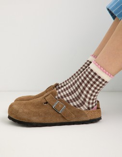 Birkenstock Boston Brown Suede Clogs