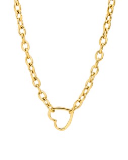 Danica Gold Tone Waterproof Heart Charm Chain Necklace