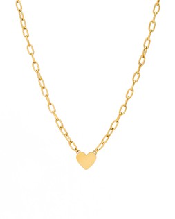 Talula Gold Tone Waterproof Heart Pendant Chain Necklace