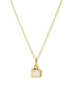 Ziva Moonstone Square Charm Gold Plated Pendant Necklace