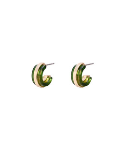 Emilia Green & Gold Resin Hoop Earrings