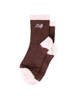 Left & Right Brown & Pink Ribbed Socks £8.50