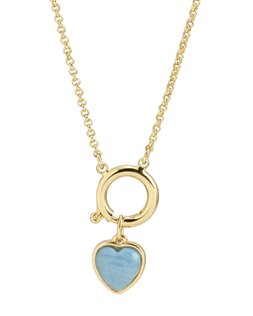 Liza Blue Resin Heart Pendant Chain Necklace