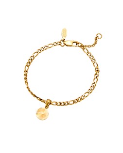 Maya Gold Tone Waterproof Disc Charm Bracelet