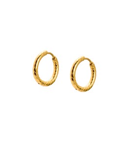 Stevie Gold Tone Waterproof Line Small Hoop Earrings