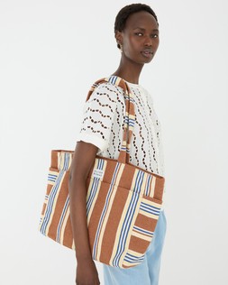 Abbie Brown & Blue Striped Tote Bag £42 €55