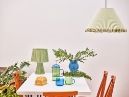 Alba Green Striped Ruffle Lamp Shade £49.5 (landscape)
