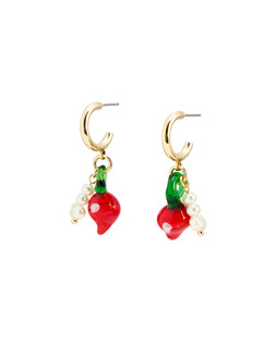 Alea Pepper & Faux Pearl Charm Drop Hoop Earrings £16.50 €21.50
