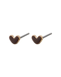Anne Mini Brown Enamel Heart Stud Earrings £6.50 €8.50