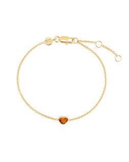Auden Honey Quartz Inlay Heart Charm Gold Plated Chain Bracelet £36.00 €47.00