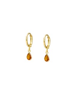 Auden Teardrop Honey Quartz Gold Plated Drop Earrings