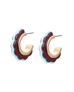 Belle Tipped Curved Edge Medium Hoop Earrings