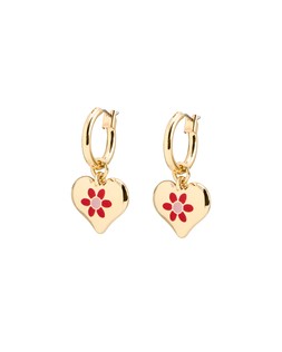 Bexley Flower Detail Heart Drop Earrings £14.50 €19