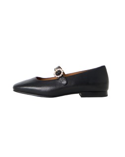 Black Diamante Buckle Mary Jane Ballet Flats £75.00 €98.00